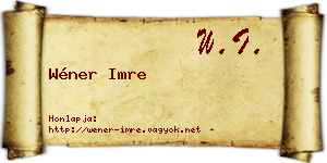 Wéner Imre névjegykártya