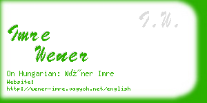 imre wener business card